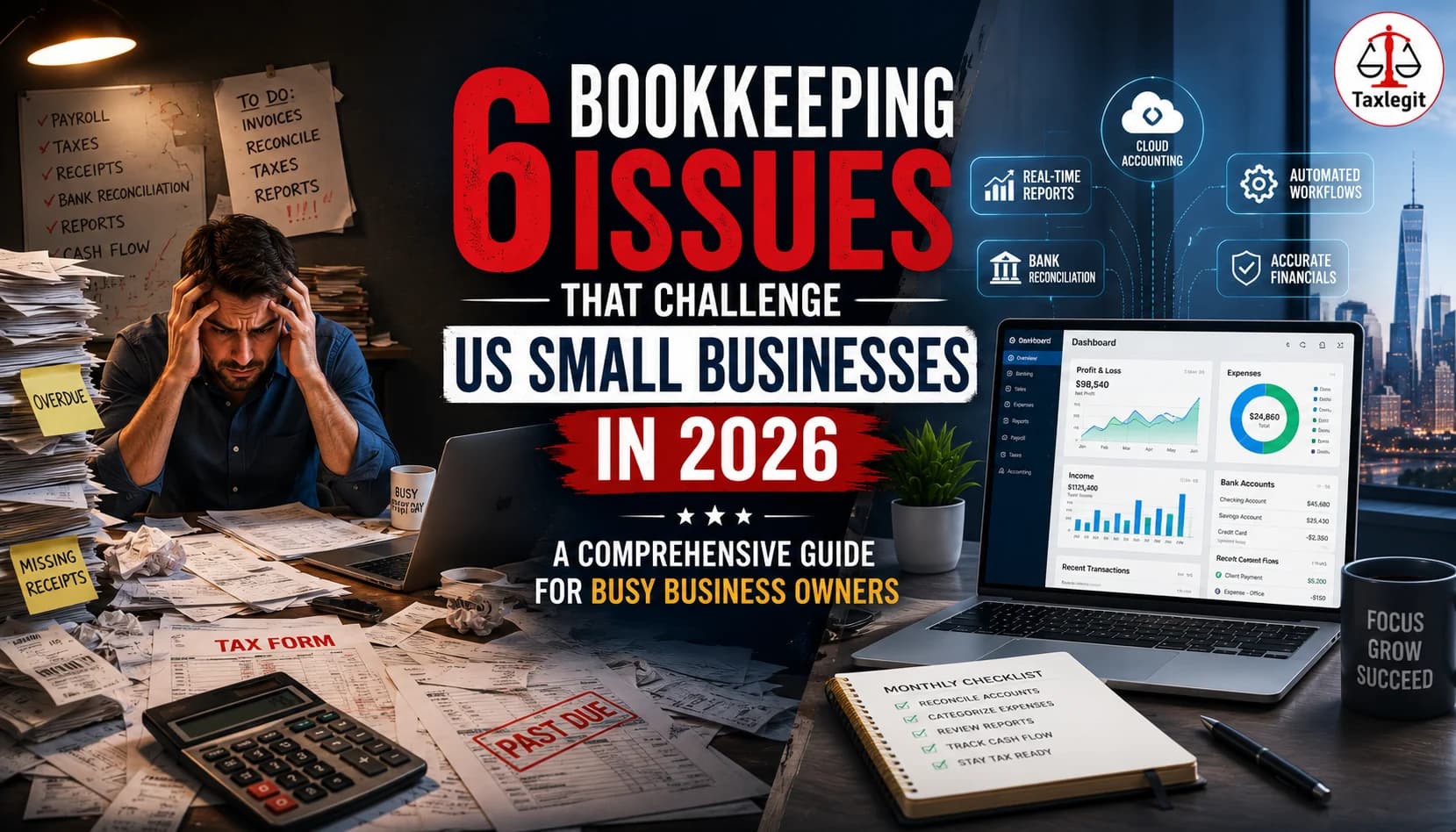 Six Bookkeeping Issues That Challenge US Small Businesses in 2026 ( Comprehensive Guide for Busy Business Owners )